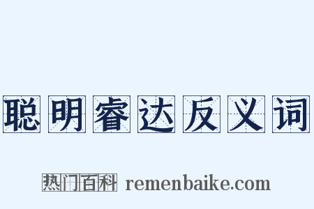 聪明睿达反义词是什么意思的图片